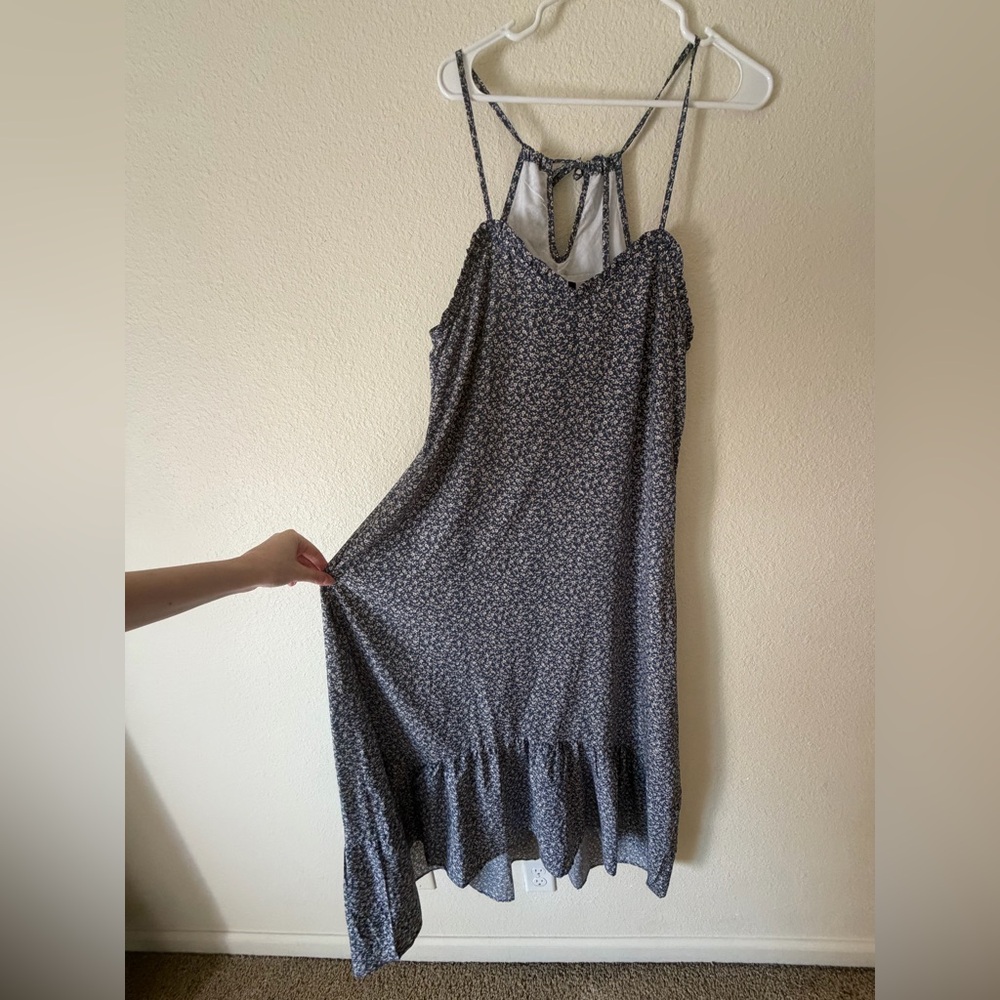 Floral Spaghetti Strap Sundress in Navy